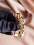 Красива метална шнола в златисто с перли и кристали и закопчаване с френски механизъм , снимка 3