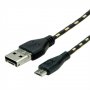 Кабел Преходник Micro USB към Micro USB или USB Женско OTG Roline 11.02.8314 1м, снимка 3