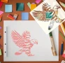 Орел тип Флаг Америка шаблон стенсил спрей за торта украса декор Scrapbooking, снимка 2