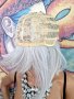 Красива Средна Дължина Боб Стил Перука в Млечно Светло Сив Цвят с Бретон КОД 9058, снимка 8