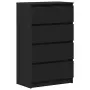 vidaXL Сайдборд, черен, 60x35x98,5 см, инженерно дърво, снимка 1