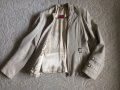  Дамско яке от естествена кожа,  цвят мръсно бяло. Размер L. С метални орнаменти. Вталено. Запазено., снимка 7