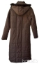 Miss Shilly дамско дълго шушляково яке манто кафяво с качулка естествен пух, снимка 2