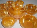 Vintage USA Archor Hocking-14 Части Нов Сервиз За Кафе-САЩ-Цвят Праскова/Сьомга, снимка 18