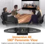 Innex C831 180° панорамна 4K уеб камера с микрофон, AI Face Tracking, снимка 2