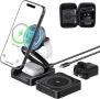 Сгъваема 3-в-1 безжична зарядна станция Qi2, 15W, снимка 1