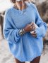 Широк дамски пуловер с реглан ръкав, 6цвята - 023 , снимка 8