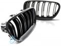 БЪБРЕЦИ/РЕШЕТКИ ЗА BMW F10 / F11 (2010+) ЧЕРЕН ГЛАНЦ ДВОЙНИ - БЕЗПЛАТНА ДОСТАВКА с ЕКОНТ!!!, снимка 2