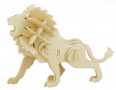 Пъзел лъв 3D дървен. Съдържа 2 дървени плоскости с части и схема - инструкция за последователността 