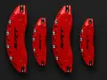 Метални капаци за спирачни апарати SRT – Dodge / Jeep – 4 броя, Червени, снимка 3