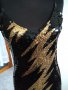 Елегантна дамска рокля - черно и злато пайети, снимка 1