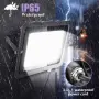 100W LED прожектор за външно осветление 10 000 LM супер ярък IP66 6000 K студена бяла – Черен, снимка 2