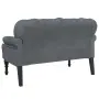 vidaXL Пейка с облегалка, тъмносива, 119,5x64,5x75 см, кадифе, снимка 6