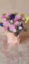 Букет от 7 сапунени рози и бонбони, снимка 1 - Изкуствени цветя - 44307113