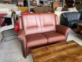 Двуместен кожен диван , снимка 3