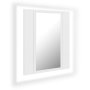 vidaXL Шкаф с LED огледало за баня, бял, 40x12x45 см, акрил