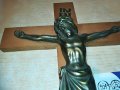 кръст с христос-масивен мед/месинг-33х21см-внос франция, снимка 6