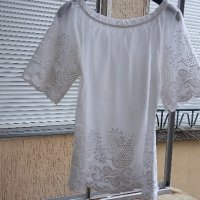 Бяла блуза памук S, снимка 1 - Ризи - 37914511
