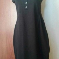 Черна рокля тип сукман, от памучно трико👗🍀M/L,L👗🍀арт.4192, снимка 1 - Рокли - 29946137