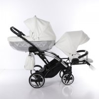 Бебешка количка Junama Mirror Satin Duo Slim 2в1, 3в1 НОВА, снимка 10 - Детски колички - 42081908