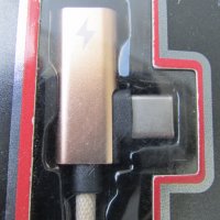 2 в 1 кабел преходник зарядно USB type C към 3.5 жак за слушалки тип C,зареждане и слушане на музика, снимка 5 - Слушалки, hands-free - 29813445