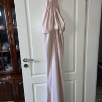 бална абитуриентска рокля парти елегантна рокля тип русалка сатен бежова натурален цвят ASOS, снимка 18 - Рокли - 44492983