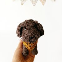 Плетена играчка кученце, подарък за момче, амигуруми, играчка ръчна изработка, снимка 3 - Други - 40227642
