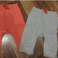 Бебешки памучни долнища 6-9 m, снимка 1 - Панталони и долнища за бебе - 31302626