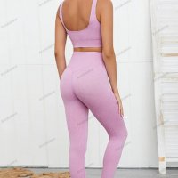 Дамски комплект безшевни едноцветни дрехи за йога, 6цвята - 023, снимка 11 - Спортни екипи - 39633438