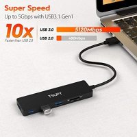 TSUPY Multi USB HUB, 5-в-1, SD и Micro SD четец, 3 USB 3.0 порта, снимка 2 - Други - 38545105