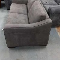 Сив диван от плат тройка с функция сън "Myriad", снимка 5 - Дивани и мека мебел - 40279457