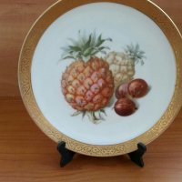 порцеланова чиния с позлата бавария, снимка 1 - Антикварни и старинни предмети - 32175614
