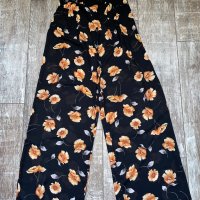 Летен нов прохладен ефирен панталон с широк крачол флорален десен с цветя , снимка 16 - Панталони - 36937516