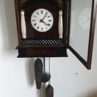 Стенен часовник Бидермайер Шварцвалд - дърво, порцелан, снимка 4 - Антикварни и старинни предмети - 44497307