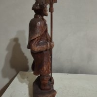 Стара дървена статуетка,ръчна изработка, снимка 5 - Други ценни предмети - 44251966