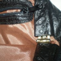 Ретро кожена чанта закопчалка кост и единична  дръжка черен  цвят   естествена кожа, снимка 6 - Чанти - 37367474