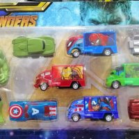 Детски комплект Марвел с 8 малки колички от серия Avengers, снимка 1 - Коли, камиони, мотори, писти - 38843618