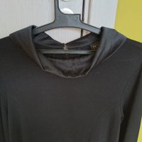 Дамска блуза черно поло с яка Pompoos, снимка 2 - Блузи с дълъг ръкав и пуловери - 40852939