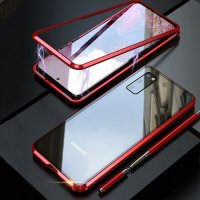 360 Стъклен магнитен кейс за Samsung Galaxy A71, Червен, снимка 11 - Калъфи, кейсове - 35523314