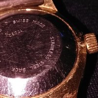 Ermano Swiss made Quartz-швейцарски часовник с датник 10микрона златно покритие кутия, снимка 8 - Дамски - 24444569