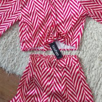 Координиращ комплект риза и широк панталон от сатен в райе С ЕТИКЕТ ⚓, снимка 8 - Костюми - 42678737