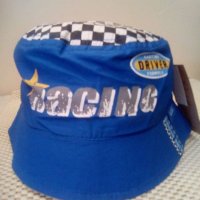 Синя Детска лятна шапка Racing, снимка 2 - Шапки, шалове и ръкавици - 29228436