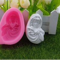 Момиче Дева Мария дълбок силиконов молд форма калъп фондан шоколад сапун гипс, снимка 2 - Форми - 29780102