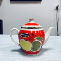 Съветски порцеланов чайник. №2856, снимка 6 - Колекции - 38361643