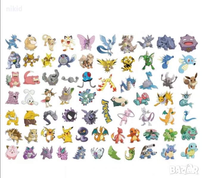 Покемон pokemon Пикачу малки Tattoo татос татуировка временна детска голям лист татоси татуси, снимка 1