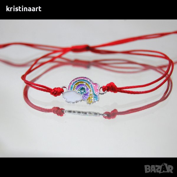 Гривна с червен конец за здраве и късмет, снимка 1