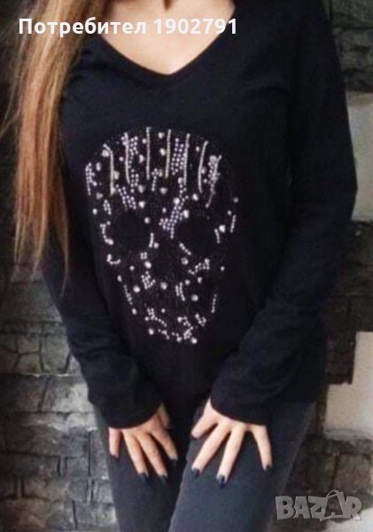 Дамска блуза с череп, снимка 1