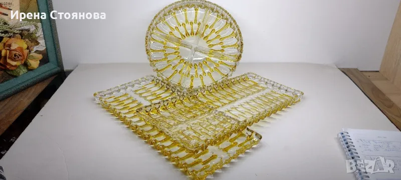 Плато за сервиране и парти купа с 4 разделения Walther Crystal Glas, снимка 1