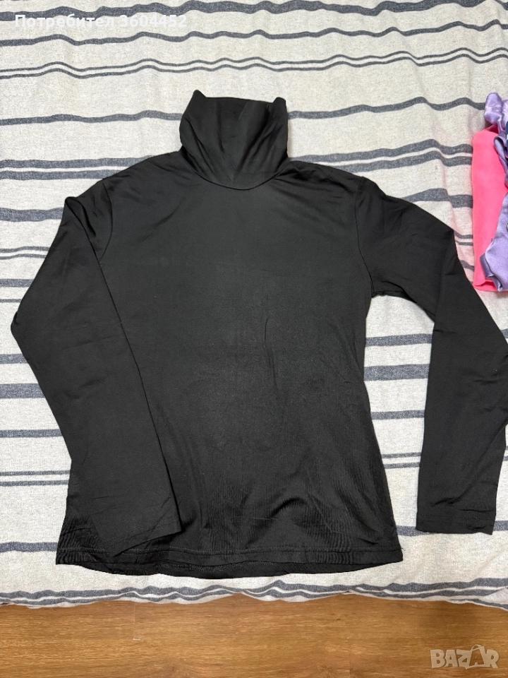 Черна изчистена блуза поло, снимка 1