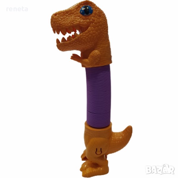 Играчка Fidget, Динозавър, Пластмасов, Кафяв, Светеща, снимка 1